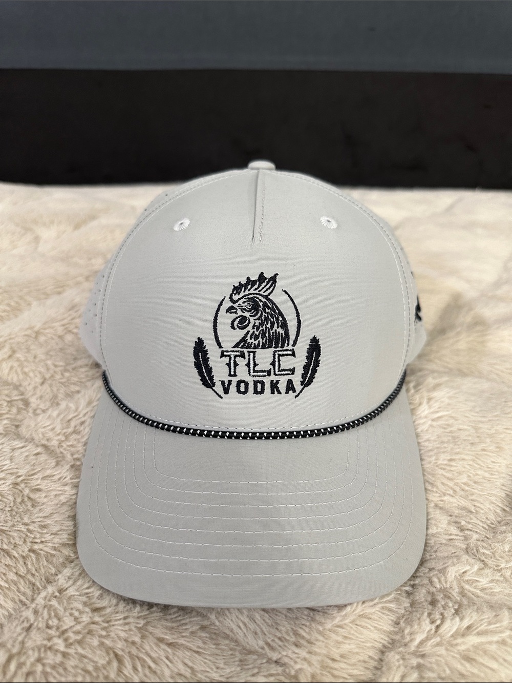TLC Vodka Embroidered Logo Cap in Light Gray- New without Tag